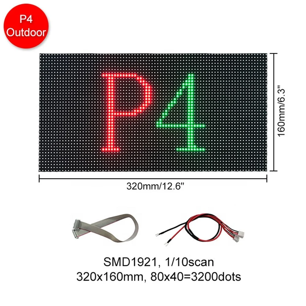 P4 hot selling outdoor 320*160mm full color SMD waterproof LED advertising video wall signage module
P4 hot selling outdoor 320*160mm full color SMD waterproof LED advertising video wall signage module