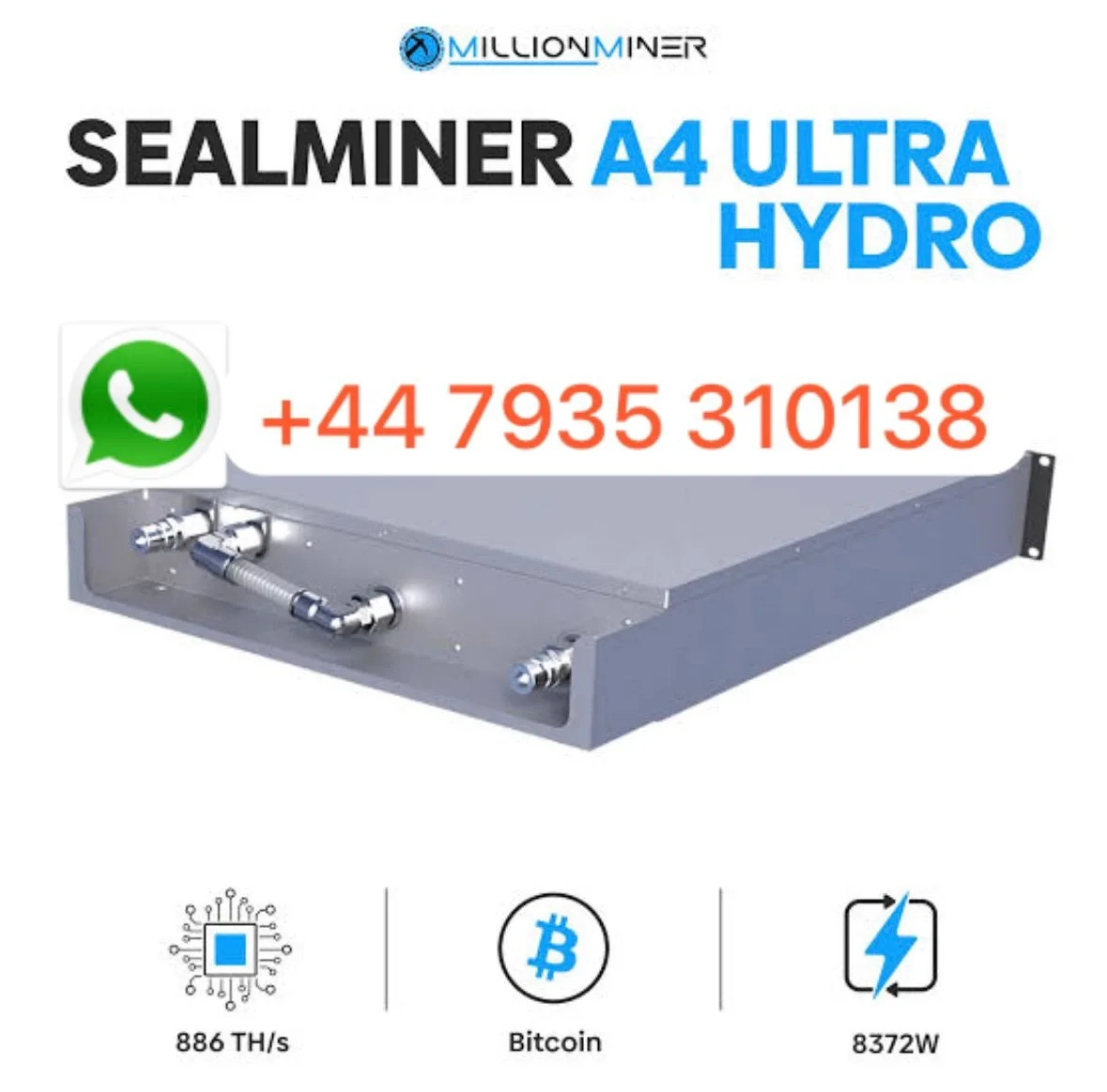 A Buy 2 Get 1 Free NEW Bitdeer SealMiner A4 Ultra Hydro (886 Th) - Hydro
A Buy 2 Get 1 Free NEW Bitdeer SealMiner A4 Ultra Hydro (886 Th) - Hydro