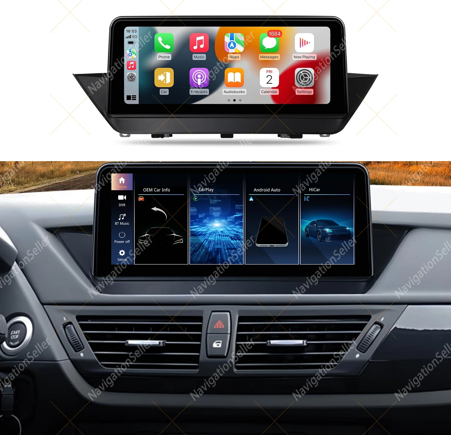 10.25" Carplay Screen Upgrade For BMW X1 E84 Oem no Display Linux System Android Auto Multimedia Video BT Music With Idrive Knob
10.25" Carplay Screen Upgrade For BMW X1 E84 Oem no Display Linux System Android Auto Multimedia Video BT Music With Idrive Knob