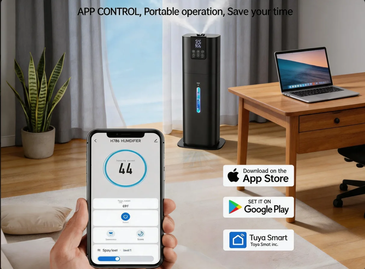 8L Smart Humidifier for Bedroom & Large Room, 2.1Gal Top Fill Cool Mist Humidifier with Aroma Diffuser & Ambient Light, App & Remote Control, 3 Mist Modes, Quiet Operation for Home, Office & Plants (Black)
8L Smart Humidifier for Bedroom & Large Room, 2.1Gal Top Fill Cool Mist Humidifier with Aroma Diffuser & Ambient Light, App & Remote Control, 3 Mist Modes, Quiet Operation for Home, Office & Plants (Black)