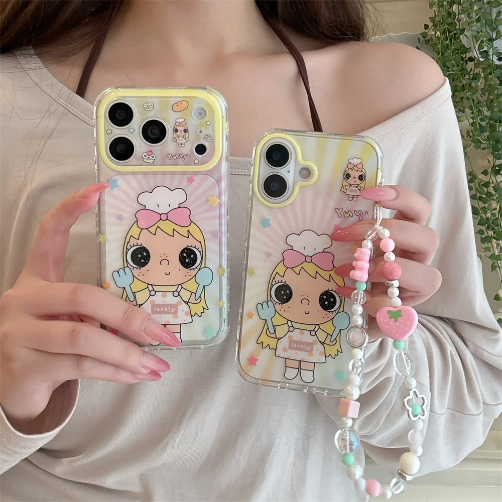 Korean Cartoon Lovely Girl Cute Phone Case for iPhone 17 Pro 16 15 14 13 15 Max 16 Pro Max Fundas With Chain Shockproof Fundas
Korean Cartoon Lovely Girl Cute Phone Case for iPhone 17 Pro 16 15 14 13 15 Max 16 Pro Max Fundas With Chain Shockproof Fundas