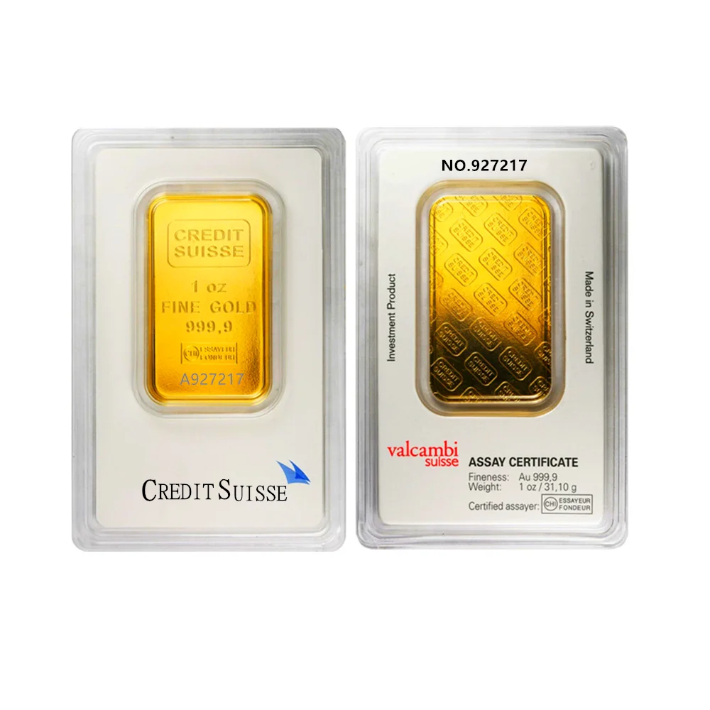 24ct Gold Plated Layered Bullion Bar 1 oz Credit Suisse Gold Bar Transparent Acrylic Sealed Packaging Individual Serial NumBer
24ct Gold Plated Layered Bullion Bar 1 oz Credit Suisse Gold Bar Transparent Acrylic Sealed Packaging Individual Serial NumBer