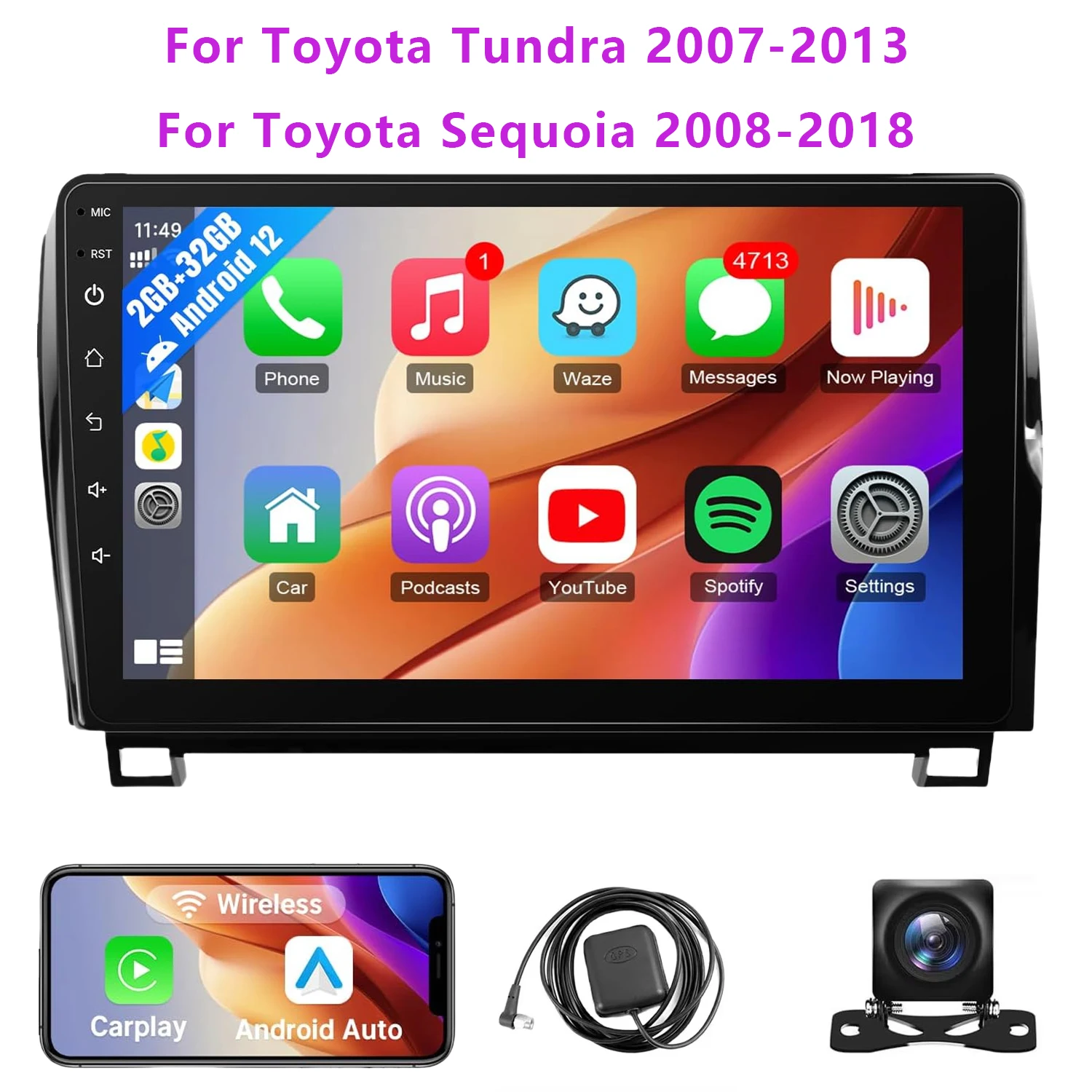 10.1" Touch Screen Wireless Car Radio Stereo for Toyota Tundra 2007-2013 Toyota Sequoia 2008-2018 Support Original J.B.L System
10.1" Touch Screen Wireless Car Radio Stereo for Toyota Tundra 2007-2013 Toyota Sequoia 2008-2018 Support Original J.B.L System