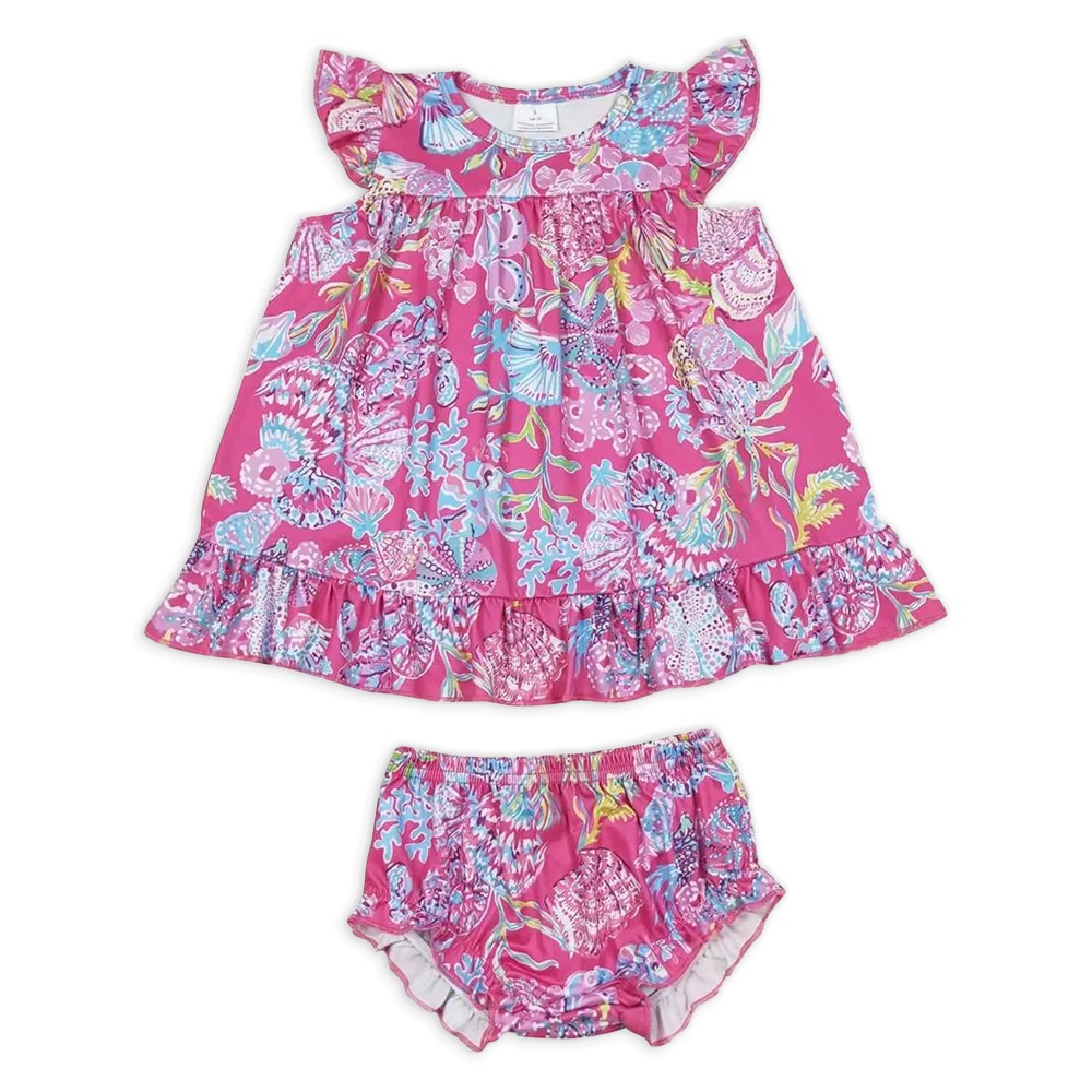 GBO0344 Baby Girls Summer Outfits Hot pink flutter sleeves watercolor baby girls bummies set
GBO0344 Baby Girls Summer Outfits Hot pink flutter sleeves watercolor baby girls bummies set
