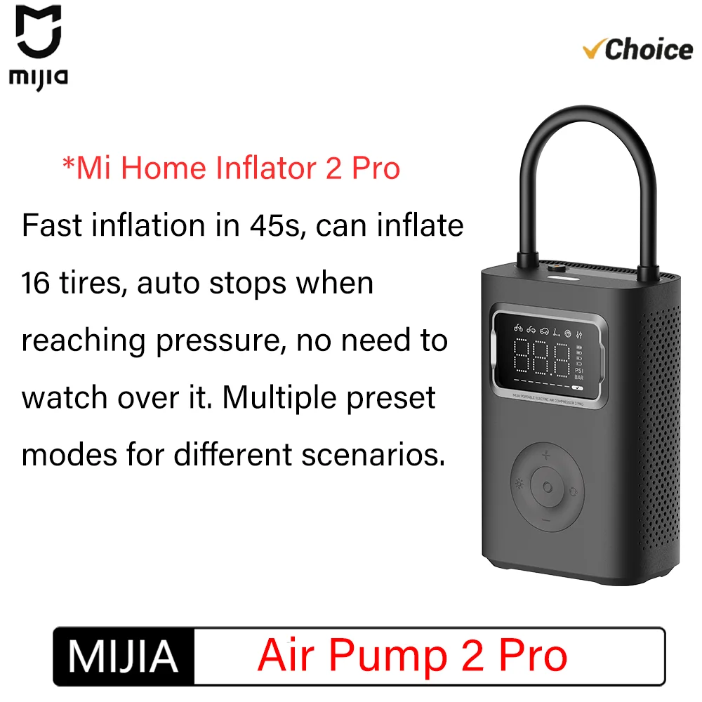 NEW Mijia Air Pump 2 Pro Portable Electric Inflator Pump Digital Display Inflator 150psi Max Basketball Tire 2500mAh Bike Car CN
NEW Mijia Air Pump 2 Pro Portable Electric Inflator Pump Digital Display Inflator 150psi Max Basketball Tire 2500mAh Bike Car CN