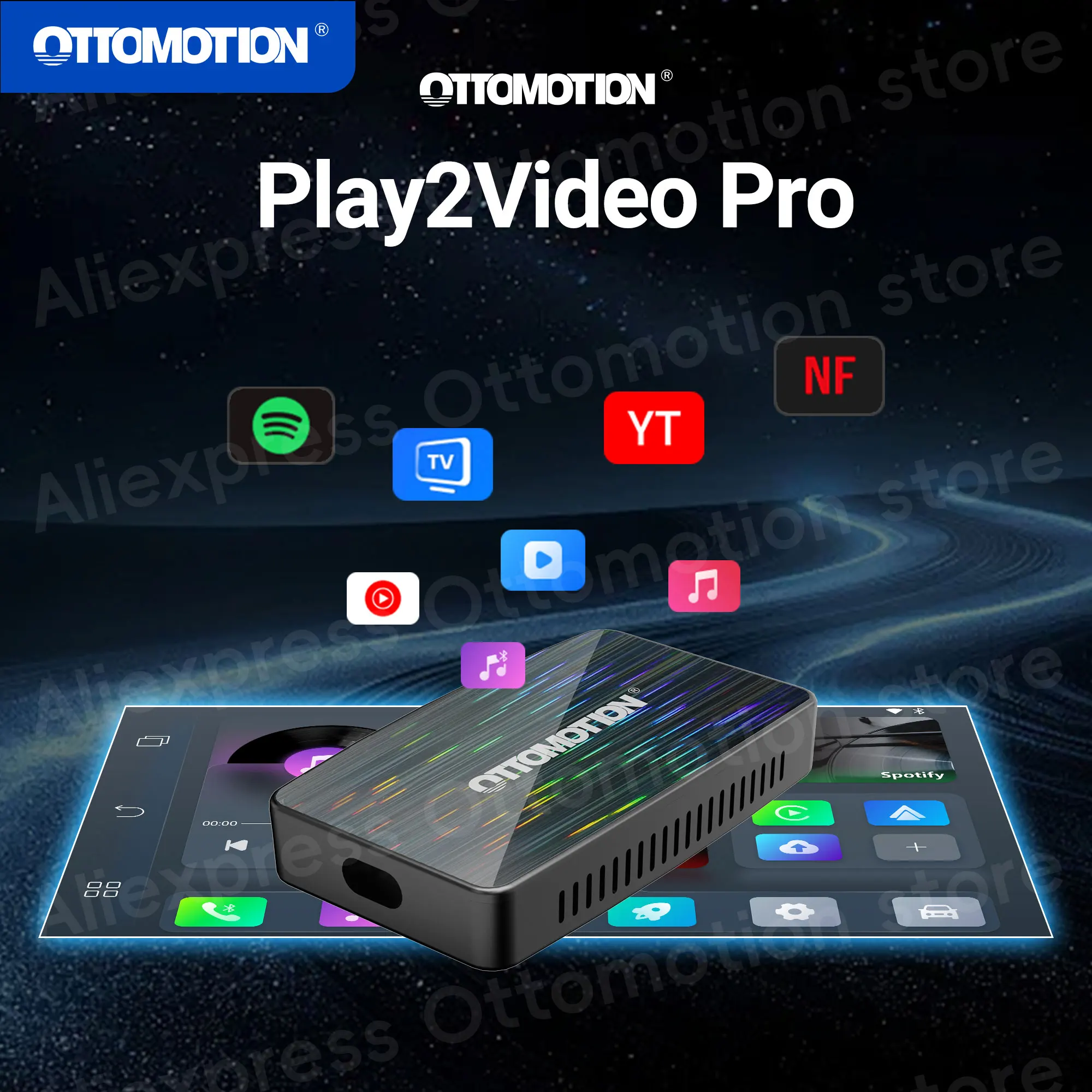 Ottomotion Play2Video PRO для Youtube Netflix IPTV беспроводной CarPlay Android авто адаптер видеобокс для автомобильных аксессуаров 2024
Ottomotion Play2Video PRO для Youtube Netflix IPTV беспроводной CarPlay Android авто адаптер видеобокс для автомобильных аксессуаров 2024