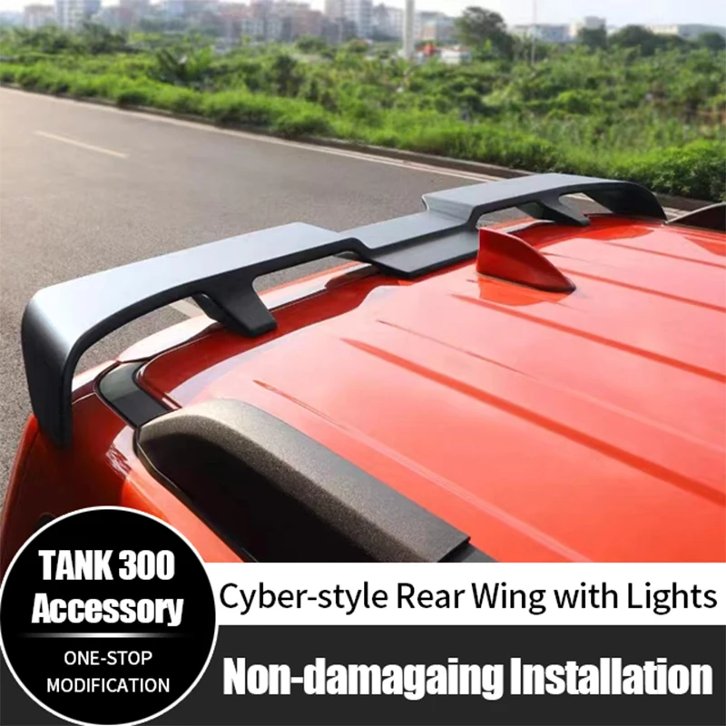 For GWM Tank 300 Spoiler High Quality ABS Roof Spoiler Cyber Style Rear Tail Wing With Brake LED Lights
For GWM Tank 300 Spoiler High Quality ABS Roof Spoiler Cyber Style Rear Tail Wing With Brake LED Lights