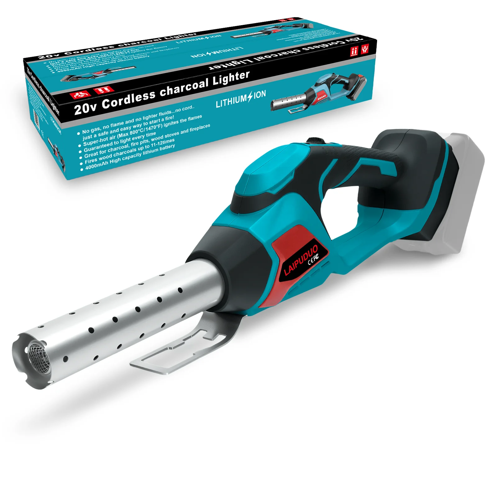 400 Вт беспроводной пожарный стартер, угольный стартер, инструмент для барбекю, не содержащий химический подогрев воздуха со встроенным вентилятором для аккумуляторного штифта Makita 18 В
400 Вт беспроводной пожарный стартер, угольный стартер, инструмент для барбекю, не содержащий химический подогрев воздуха со встроенным вентилятором для аккумуляторного штифта Makita 18 В