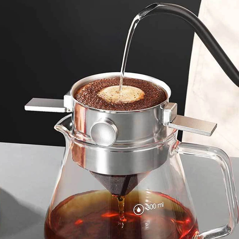 Portable Hand Flush Coffee Filter Cup 304 Stainless Steel Hanging Ear Paper-free Funnel Cafe Tools Coffee Utensils
Portable Hand Flush Coffee Filter Cup 304 Stainless Steel Hanging Ear Paper-free Funnel Cafe Tools Coffee Utensils