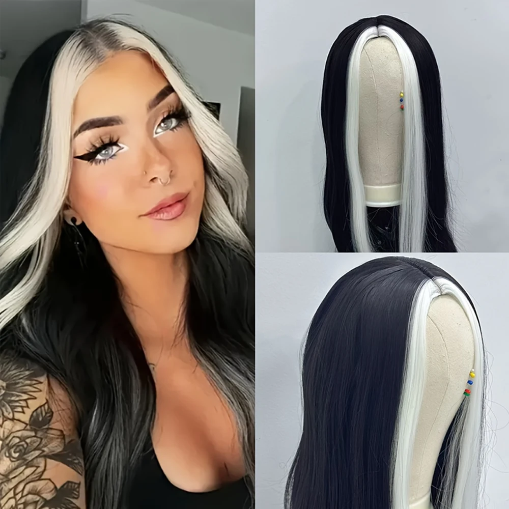 Этот длинный черный парик с белыми бликами, полностью закрывающий голову, легко стильный синтетический.
Этот длинный черный парик с белыми бликами, полностью закрывающий голову, легко стильный синтетический.