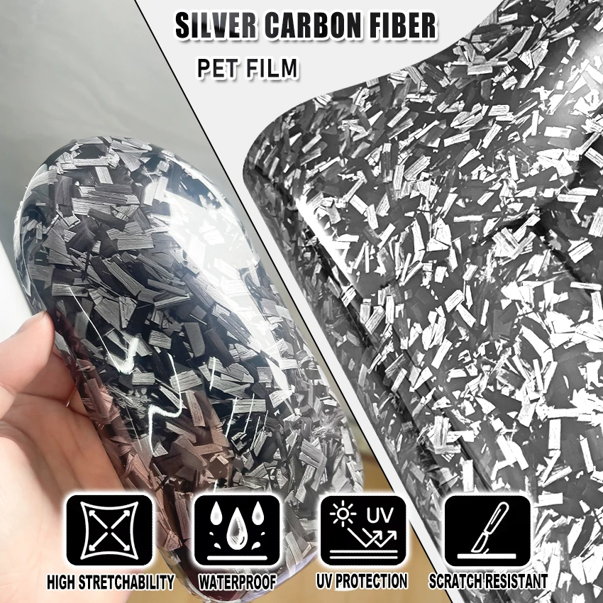 30x200cm Ultra Gloss Silver exterior car adhesive film Forged Carbon Fiber Vinyl Wrap PET Film Car Motorcycle Decal Sticker
30x200cm Ultra Gloss Silver exterior car adhesive film Forged Carbon Fiber Vinyl Wrap PET Film Car Motorcycle Decal Sticker