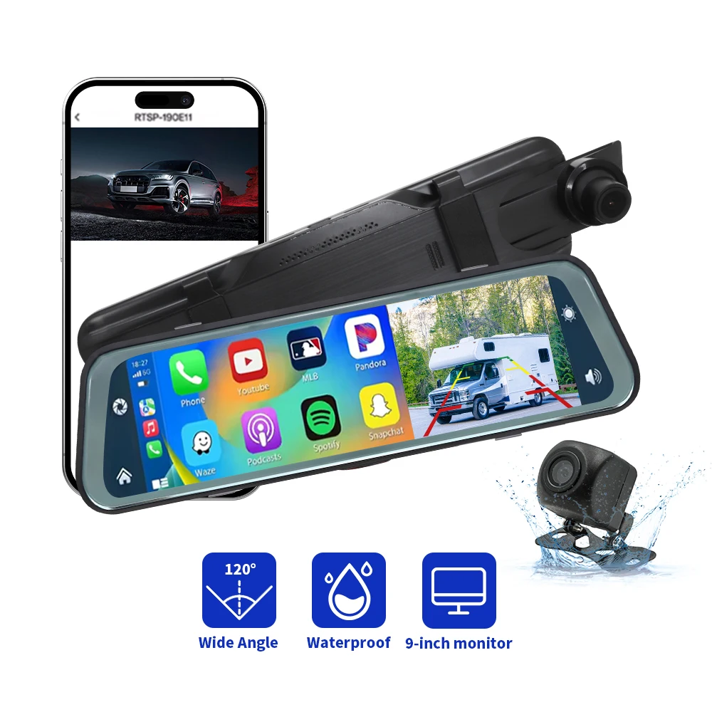 HD Streaming Dash Cam 9.66 Inch Touch Screen Mirror DVR Car Camera Front Rear Video Recorder With Night Vision
HD Streaming Dash Cam 9.66 Inch Touch Screen Mirror DVR Car Camera Front Rear Video Recorder With Night Vision