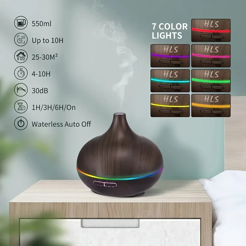 Dark Wooden Grain Ultrasonic Aromatherapy Oil Diffusers 500ml Essential Oil Diffuser Remote Control Cool Mist Humidifier
Dark Wooden Grain Ultrasonic Aromatherapy Oil Diffusers 500ml Essential Oil Diffuser Remote Control Cool Mist Humidifier