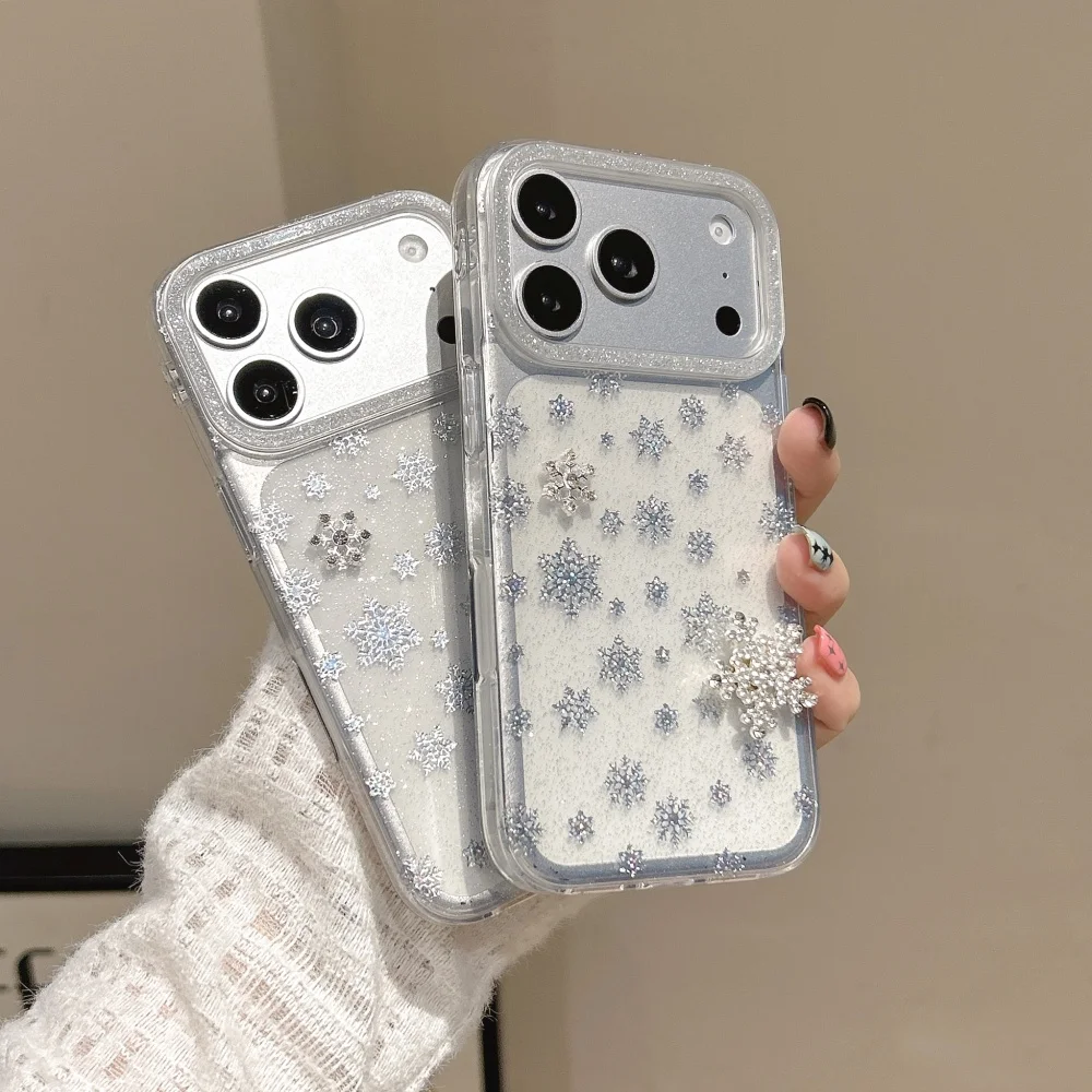 Fashion luxurious transparent 3D full-screen snowflake phone case for 17 16 ProMax 14 15 Pro protective case creative new Fundas
Fashion luxurious transparent 3D full-screen snowflake phone case for 17 16 ProMax 14 15 Pro protective case creative new Fundas
