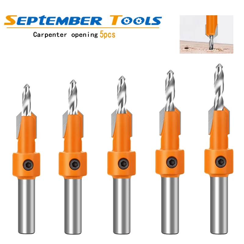 5/50pcs Hexagonal shank woodworking countersunk head drill, hidden screw hole double-edged drilling countersunk head drill
5/50pcs Hexagonal shank woodworking countersunk head drill, hidden screw hole double-edged drilling countersunk head drill 