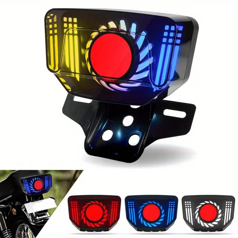 Universal 12V Motorcycle LED Brake Tail Light Signal Lights LED Integrated Tail Light with License Plate Bracket RGB Angel Eyes 
Universal 12V Motorcycle LED Brake Tail Light Signal Lights LED Integrated Tail Light with License Plate Bracket RGB Angel Eyes