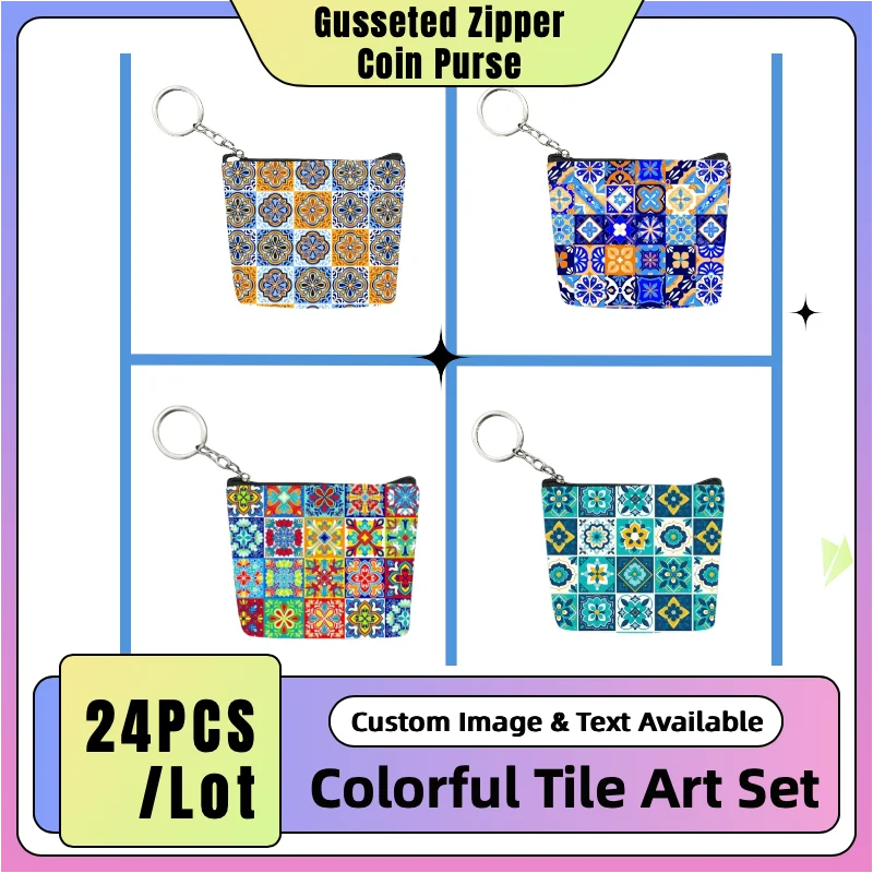 24PCS/Lot Gusseted Zipper Coin Purse – PU Leather Mini Wallet with Key Ring, Colorful Tile Print, Travel Souvenir, Gift or Daily
24PCS/Lot Gusseted Zipper Coin Purse – PU Leather Mini Wallet with Key Ring, Colorful Tile Print, Travel Souvenir, Gift or Daily
