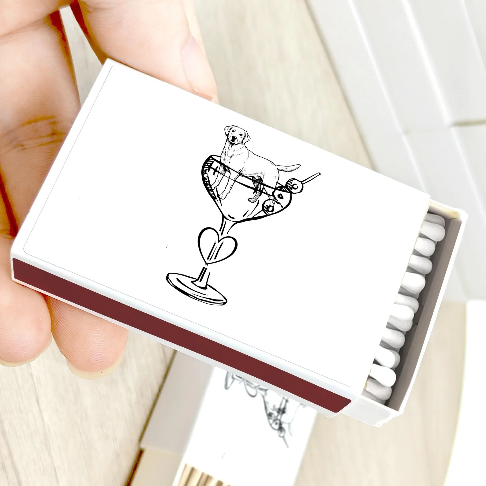 Personalized Wedding Matchbooks for Guest in Bulk/Dog Swimming in Cocktail Glass/ Matchboxes Wedding Party Favors/Celebration Ma
Personalized Wedding Matchbooks for Guest in Bulk/Dog Swimming in Cocktail Glass/ Matchboxes Wedding Party Favors/Celebration Ma