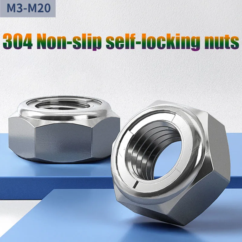 2 Pcs 304 Metal Self-Locking Anti Loosening Hexagonal Screw Cap M3 M4 M5 M6 M10 M12 M14 M20 304 Stainless Steel Locking Nut
2 Pcs 304 Metal Self-Locking Anti Loosening Hexagonal Screw Cap M3 M4 M5 M6 M10 M12 M14 M20 304 Stainless Steel Locking Nut