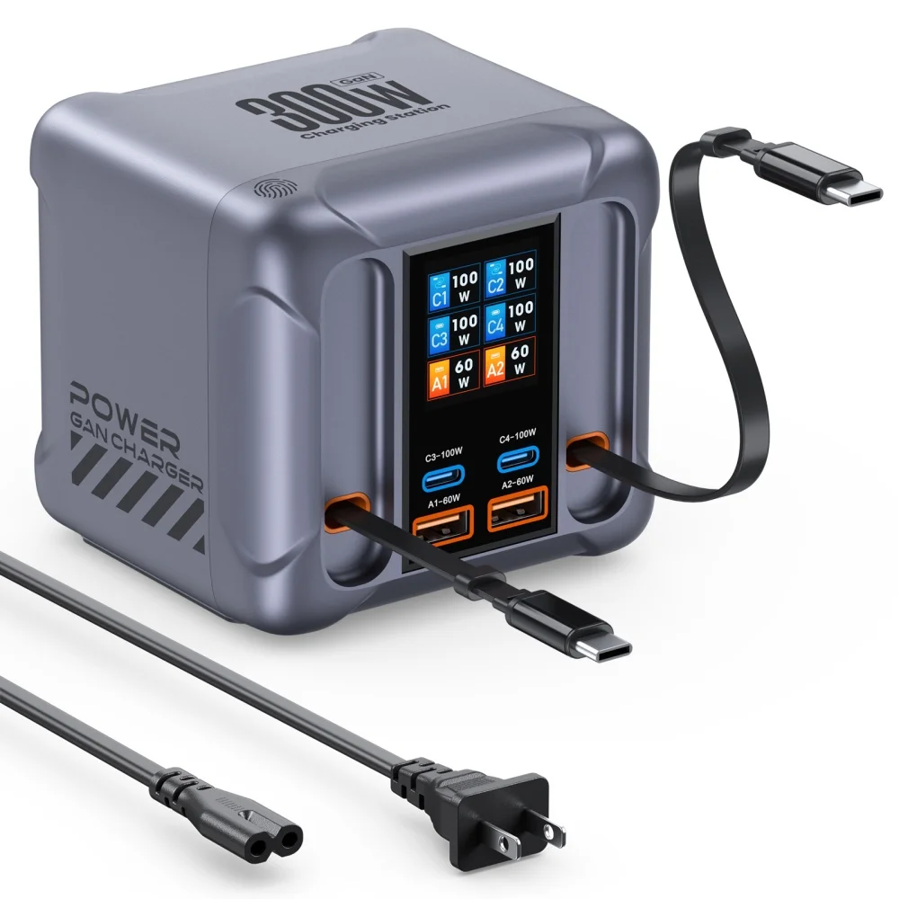 Зарядное устройство GaN 300 Вт с PPS PD3.1, 140 Вт, USB Type-C, с цифровым дисплеем, станция быстрой зарядки для MacBook, iPhone 17, Samsung
Зарядное устройство GaN 300 Вт с PPS PD3.1, 140 Вт, USB Type-C, с цифровым дисплеем, станция быстрой зарядки для MacBook, iPhone 17, Samsung