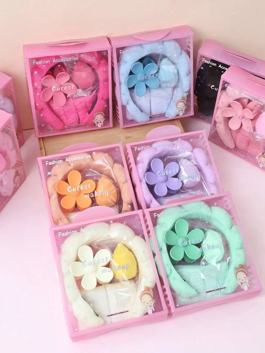 5 Pcs Girls Sponge Spa Headband Wristbands With Large Flower Hair Claw Clip Gift Set Hair Stuff Hair Accessories Set With Delicate Box For Party Gifts And Daily Use
5 Pcs Girls Sponge Spa Headband Wristbands With Large Flower Hair Claw Clip Gift Set Hair Stuff Hair Accessories Set With Delicate Box For Party Gifts And Daily Use