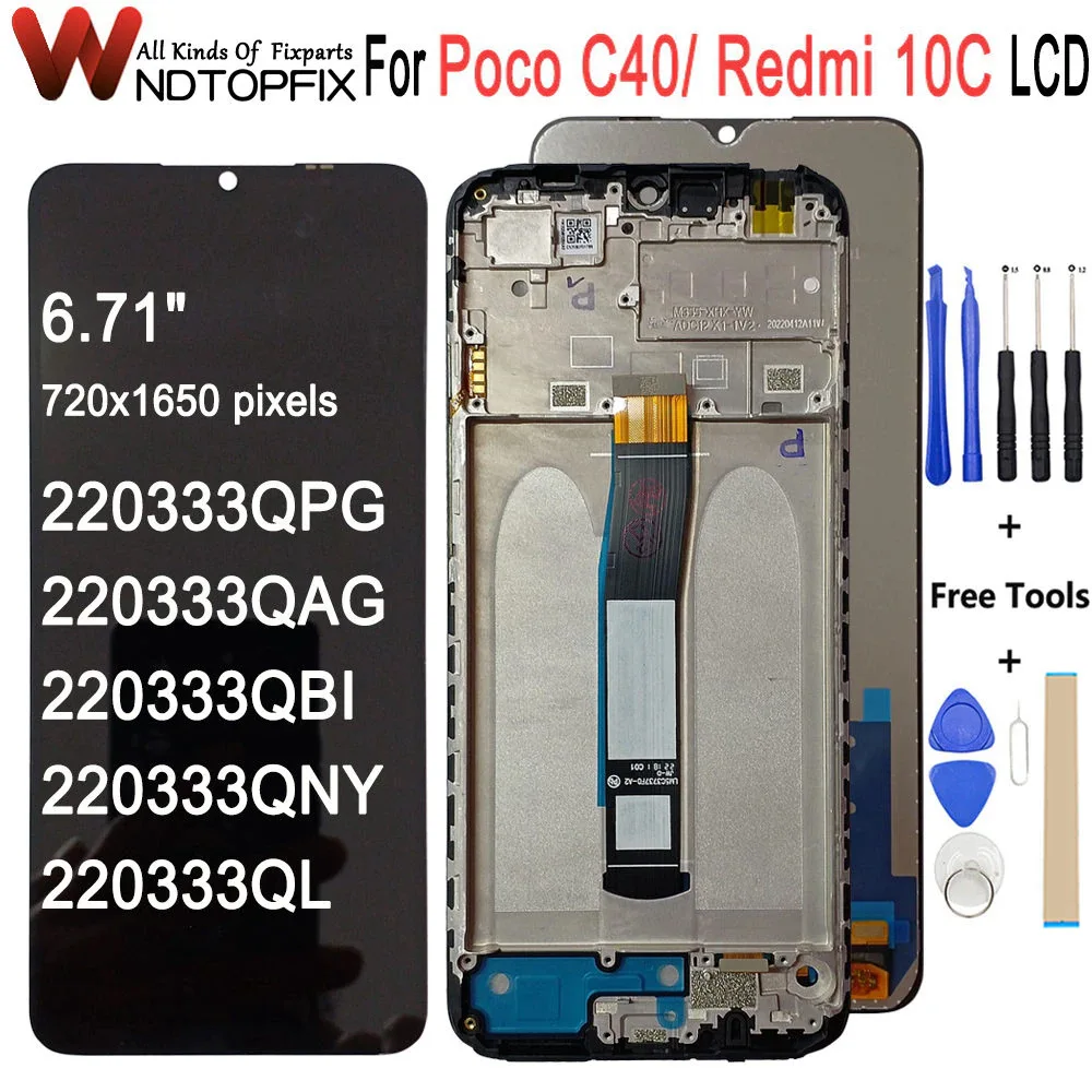 ЖК-дисплей 6,71 дюйма для Xiaomi POCO C40 220333QPG, сенсорный экран, дигитайзер в сборе, запасные части для Xiaomi Redmi 10C LCD 220333QBI
ЖК-дисплей 6,71 дюйма для Xiaomi POCO C40 220333QPG, сенсорный экран, дигитайзер в сборе, запасные части для Xiaomi Redmi 10C LCD 220333QBI