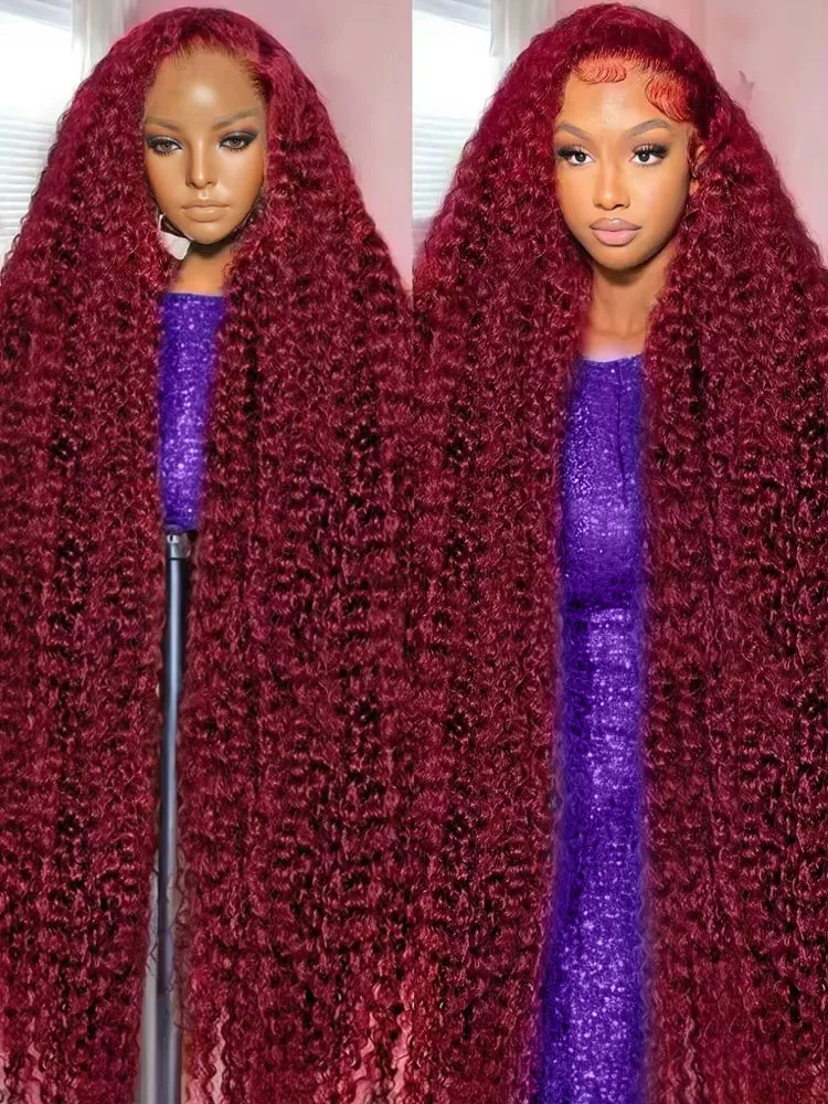 250 Density Curly 99J Burgundy Red Colored HD 13x6 Lace Front Wigs Human Hair 30 40 Inch Deep Wave 13x4 HD Lace Frontal Wigs
250 Density Curly 99J Burgundy Red Colored HD 13x6 Lace Front Wigs Human Hair 30 40 Inch Deep Wave 13x4 HD Lace Frontal Wigs