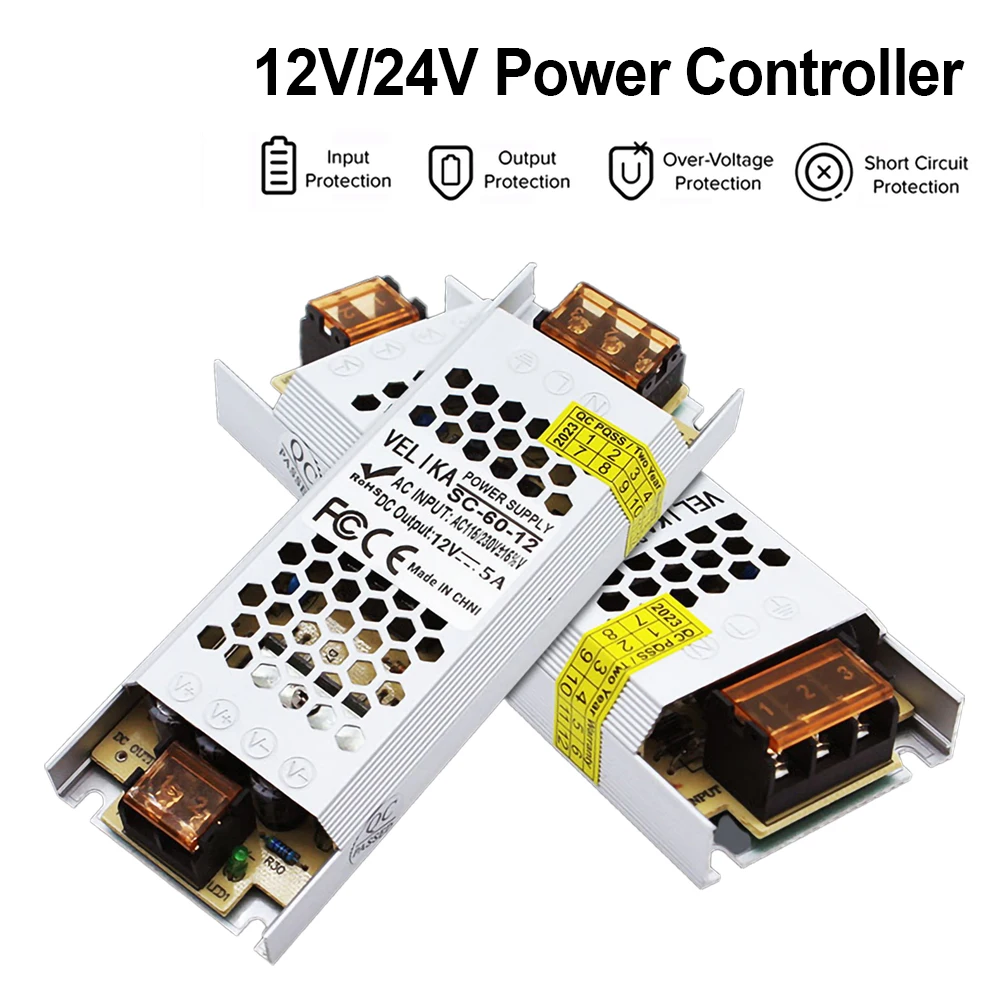 Ultra-Thin LED Power Adapter DC5V 12V 24V AC190-240V Quiet Driver for WS2815 WS2814 LED Strip
Ultra-Thin LED Power Adapter DC5V 12V 24V AC190-240V Quiet Driver for WS2815 WS2814 LED Strip