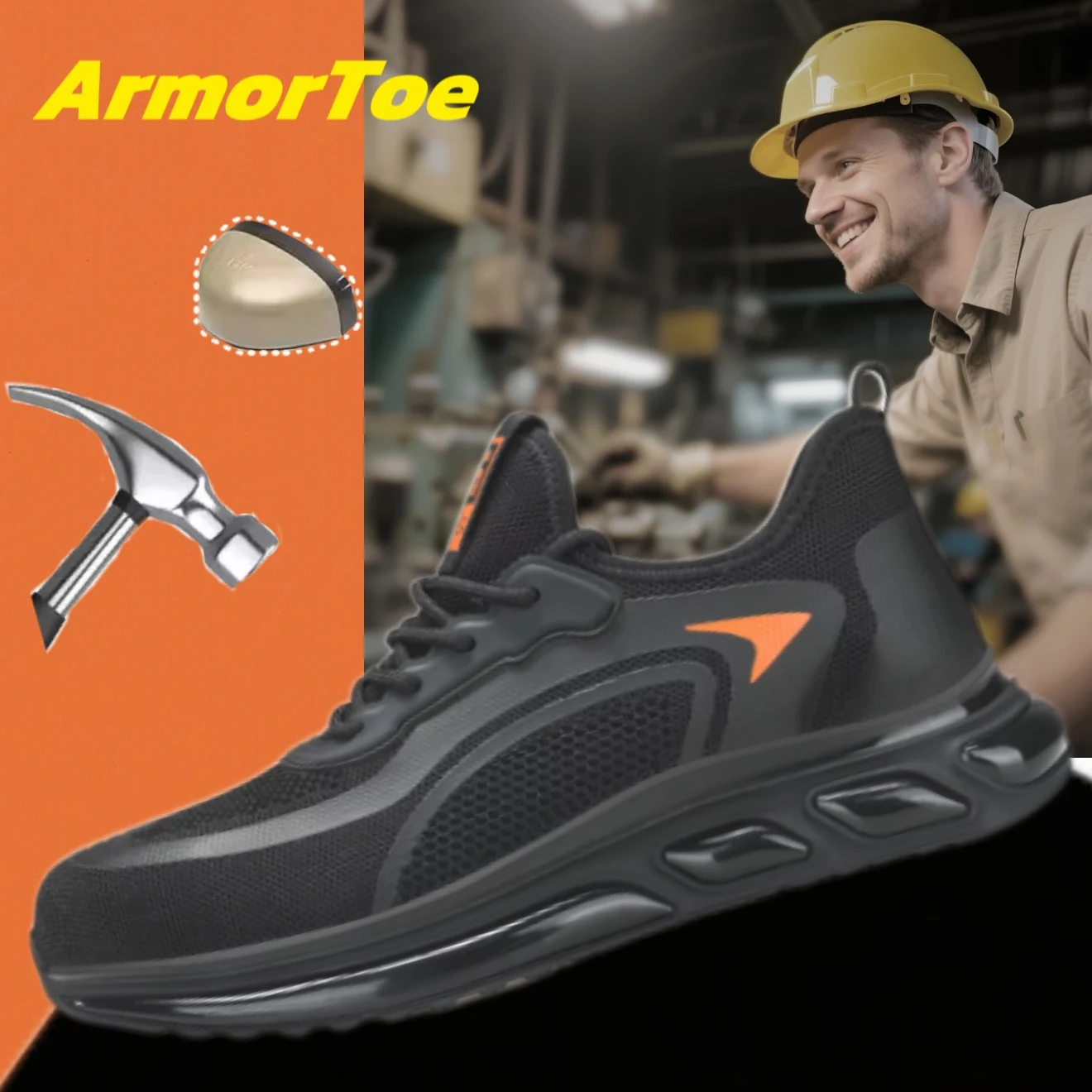 ArmorToe Air Cushion Shock-absorbing Steel-toe Safety Shoes Anti-smash Anti-stabbing Soft Wear-resistant Work Shoes #Armor2600
ArmorToe Air Cushion Shock-absorbing Steel-toe Safety Shoes Anti-smash Anti-stabbing Soft Wear-resistant Work Shoes #Armor2600