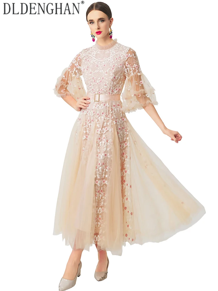 DLDENGHAN Women O-Neck Flare Sleeves Embroidery Accessories Sashes Summer Vintage New model Dresses
DLDENGHAN Women O-Neck Flare Sleeves Embroidery Accessories Sashes Summer Vintage New model Dresses