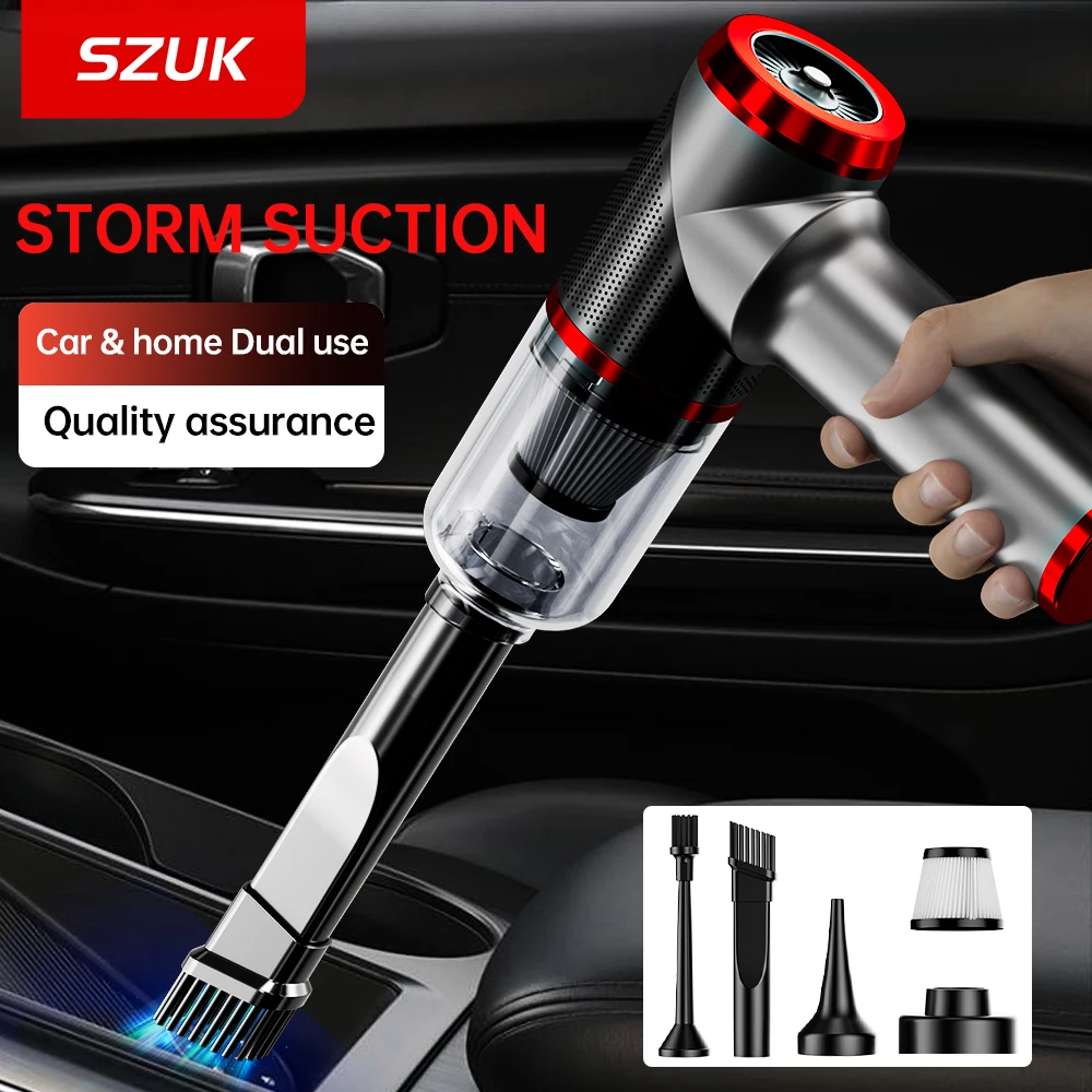 SZUK Car Vacuum Cleaner Strong Suction Wireless Portable Cleaning Machine Mini Handheld Vacuum Cleaner for Car Home and Office
SZUK Car Vacuum Cleaner Strong Suction Wireless Portable Cleaning Machine Mini Handheld Vacuum Cleaner for Car Home and Office
