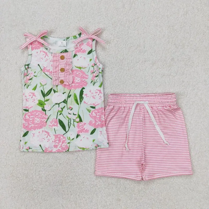X11.25 GSSO2357 Sleeveless pink Striped Shorts Sets Summer Girls Wholesale Flower and Leaf Button Green
X11.25 GSSO2357 Sleeveless pink Striped Shorts Sets Summer Girls Wholesale Flower and Leaf Button Green