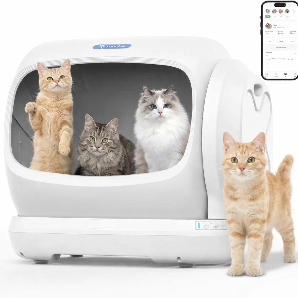 Robotail XXXL Self-Cleaning Cat Litter Box 106LExtra-Large Automatic Litter Box for Multiple Cats Safety Sensors AntiPinch Desig
Robotail XXXL Self-Cleaning Cat Litter Box 106LExtra-Large Automatic Litter Box for Multiple Cats Safety Sensors AntiPinch Desig