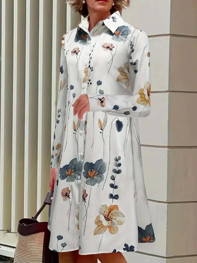 Elegant And Pretty Women's Dresses,Floral Print Long Sleeve Lapel Neck DressFor 2024 Spring & Fall,Woman Clothing Dresses
Elegant And Pretty Women's Dresses,Floral Print Long Sleeve Lapel Neck DressFor 2024 Spring & Fall,Woman Clothing Dresses