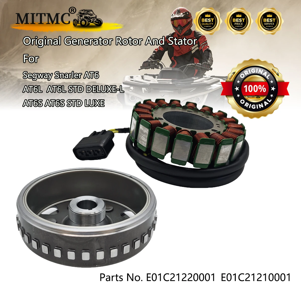 Original Generator Rotor And Stator For Segway SNARLER AT6L AT6S DELUXE-L LUXE STD Starter Parts E01C21210001 E01C21220001
Original Generator Rotor And Stator For Segway SNARLER AT6L AT6S DELUXE-L LUXE STD Starter Parts E01C21210001 E01C21220001