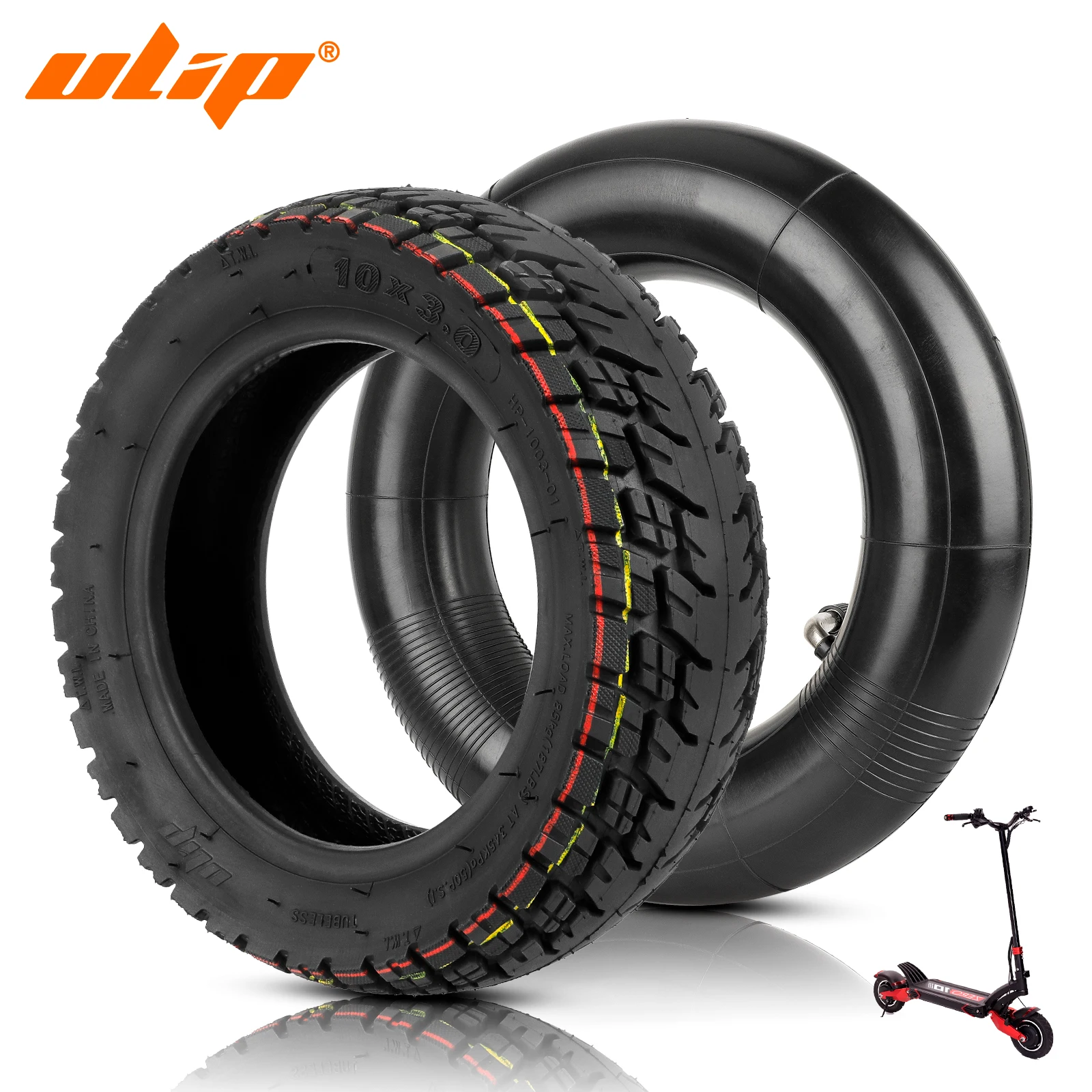 ULIP 10x3 Tubeless Tire with Thicken Inner Tube Kit for Zero 10X/Kugoo M4/Kaabo/Dualtron E-Scooter with 10*3 255x80 80/65-6 Tire
ULIP 10x3 Tubeless Tire with Thicken Inner Tube Kit for Zero 10X/Kugoo M4/Kaabo/Dualtron E-Scooter with 10*3 255x80 80/65-6 Tire