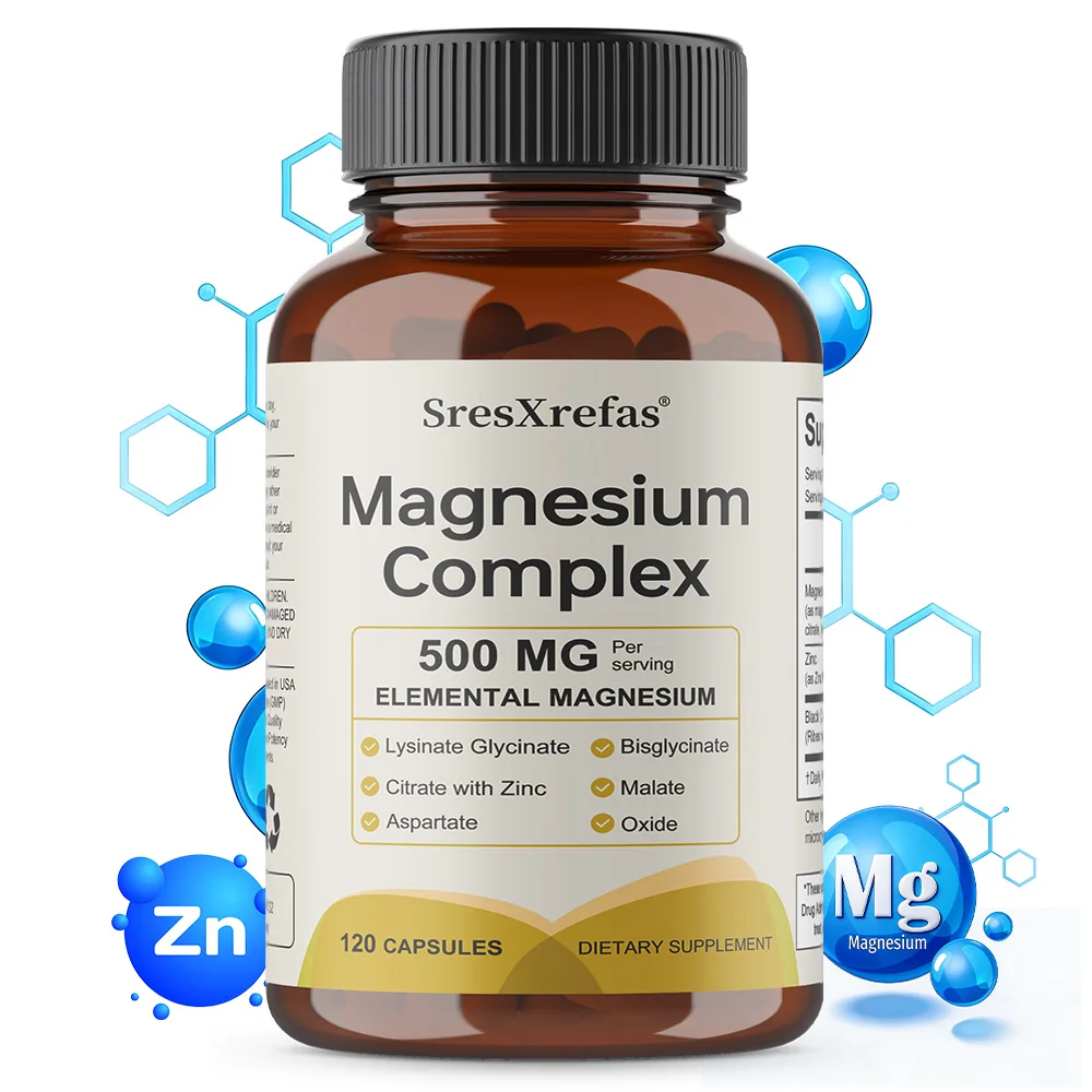 6 in 1 Magnesium Complex 500 MG Per Serving, Plus Zinc, Supports Nervous System Health, Promotes Calm and Ease, Vegan Formula
6 in 1 Magnesium Complex 500 MG Per Serving, Plus Zinc, Supports Nervous System Health, Promotes Calm and Ease, Vegan Formula