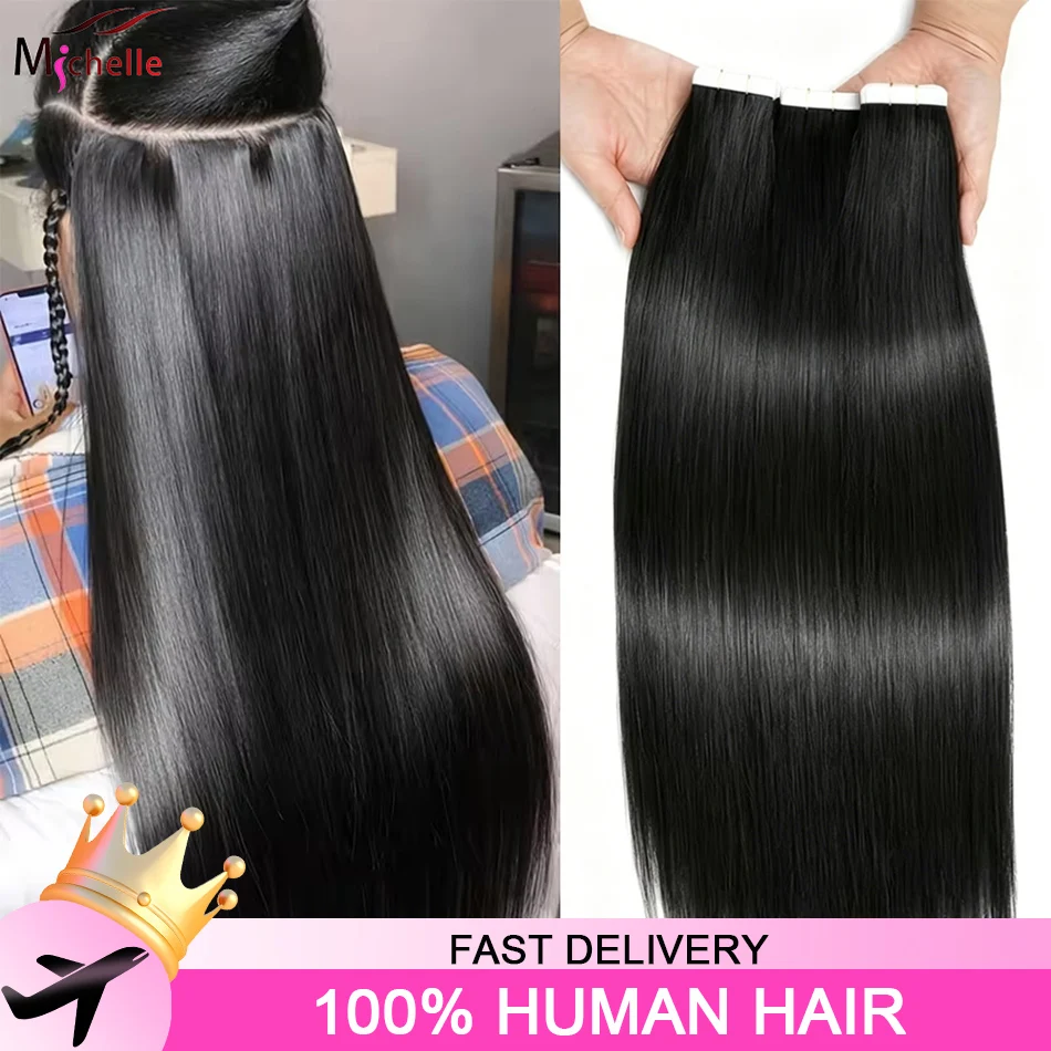 Natural Black Straight Tape In Extensions 100% Human Hair 16-26 Inch Seamless Invisible Skin Weft Tape Ins Extensions 20pcs/Pack
Natural Black Straight Tape In Extensions 100% Human Hair 16-26 Inch Seamless Invisible Skin Weft Tape Ins Extensions 20pcs/Pack