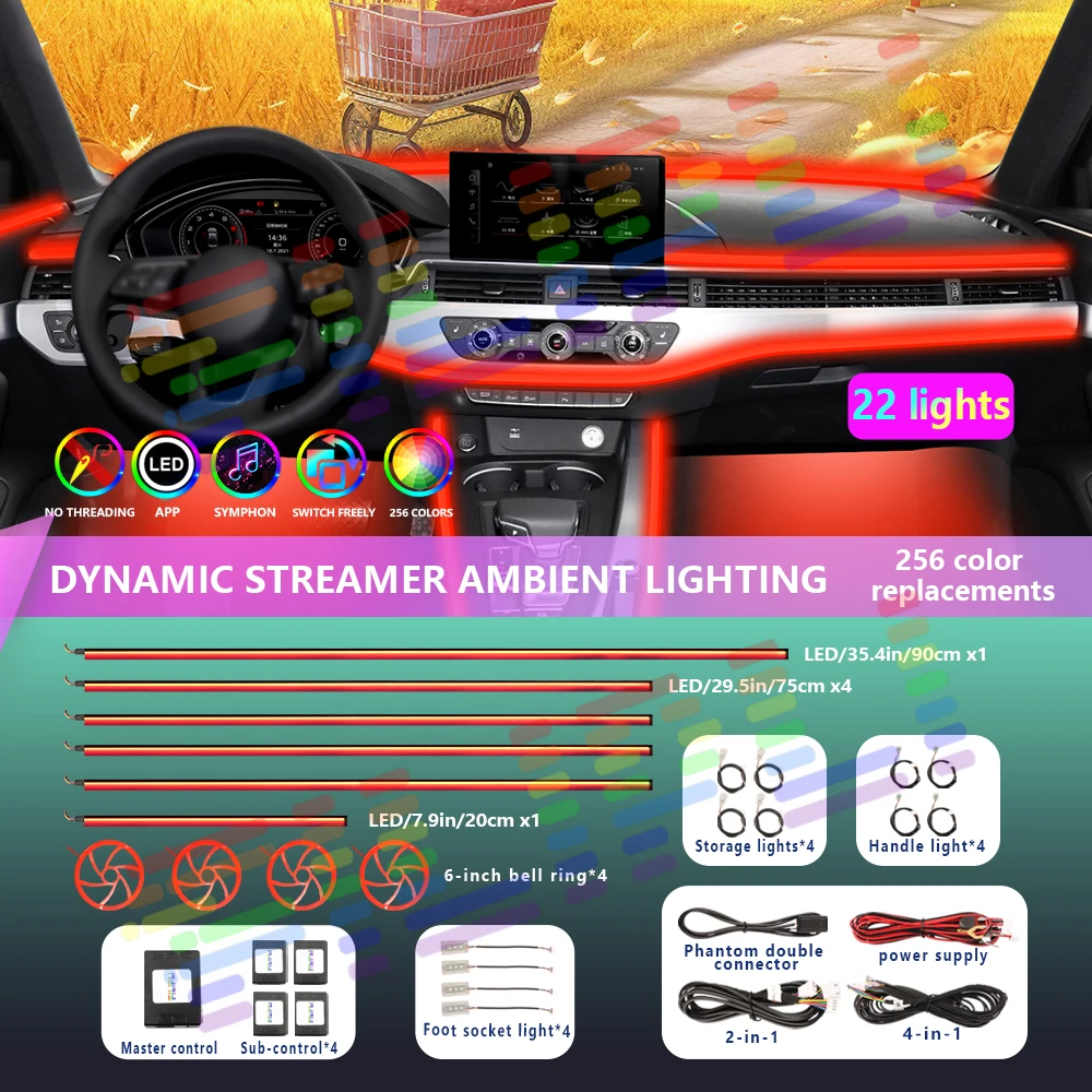 Автомобильная осветительная полоса акриловая универсальная 64 RGB разноцветная фотолампа автомобильные аксессуары для интерьера приложение дистанционное управление атмосферное освещение
Автомобильная осветительная полоса акриловая универсальная 64 RGB разноцветная фотолампа автомобильные аксессуары для интерьера приложение дистанционное управление атмосферное освещение