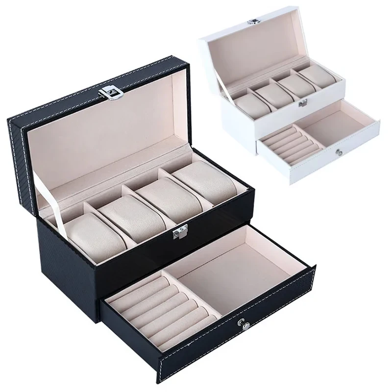 4-position double-layer multi-purpose jewelry watch box pu leather necklace earring bracelet ring storage box storage box
4-position double-layer multi-purpose jewelry watch box pu leather necklace earring bracelet ring storage box storage box