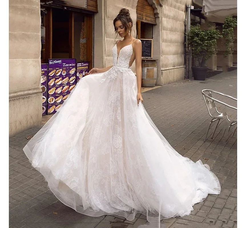 20266# Elegant Spaghetti Straps Appliques Lace Wedding Dress Boho Low Back Custom Bridal Gown For Women 2024
20266# Elegant Spaghetti Straps Appliques Lace Wedding Dress Boho Low Back Custom Bridal Gown For Women 2024