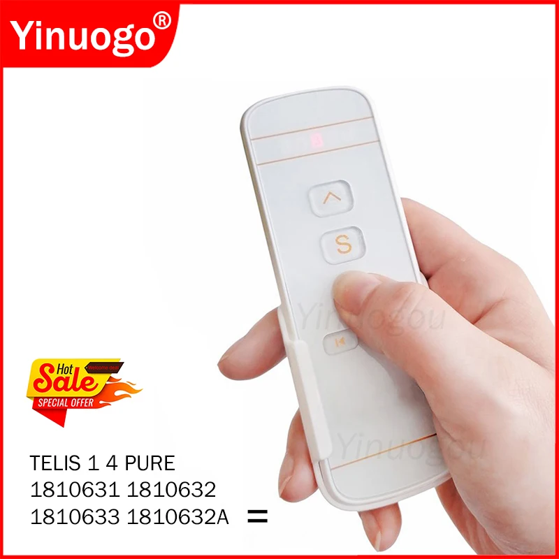 Yinuogo Telis 1 4 Pure 433.42MHz 5 Channel Remote Control Curtain Controller Replacement 1810633 1810632 1810632A 1810631
Yinuogo Telis 1 4 Pure 433.42MHz 5 Channel Remote Control Curtain Controller Replacement 1810633 1810632 1810632A 1810631