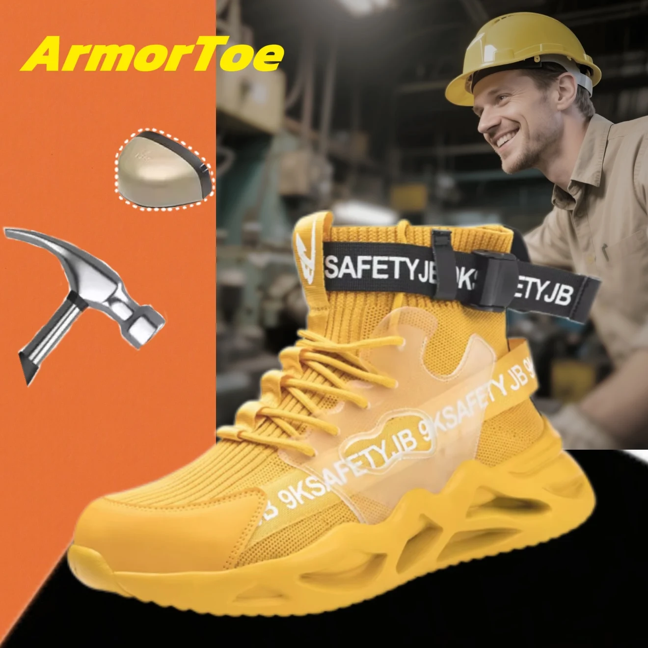 ArmorToe Four Seasons Steel Head Anti-smash High-top Safety Shoes Fashion Comfortable Work Shoes Breathable Sneakers #Armor2764
ArmorToe Four Seasons Steel Head Anti-smash High-top Safety Shoes Fashion Comfortable Work Shoes Breathable Sneakers #Armor2764