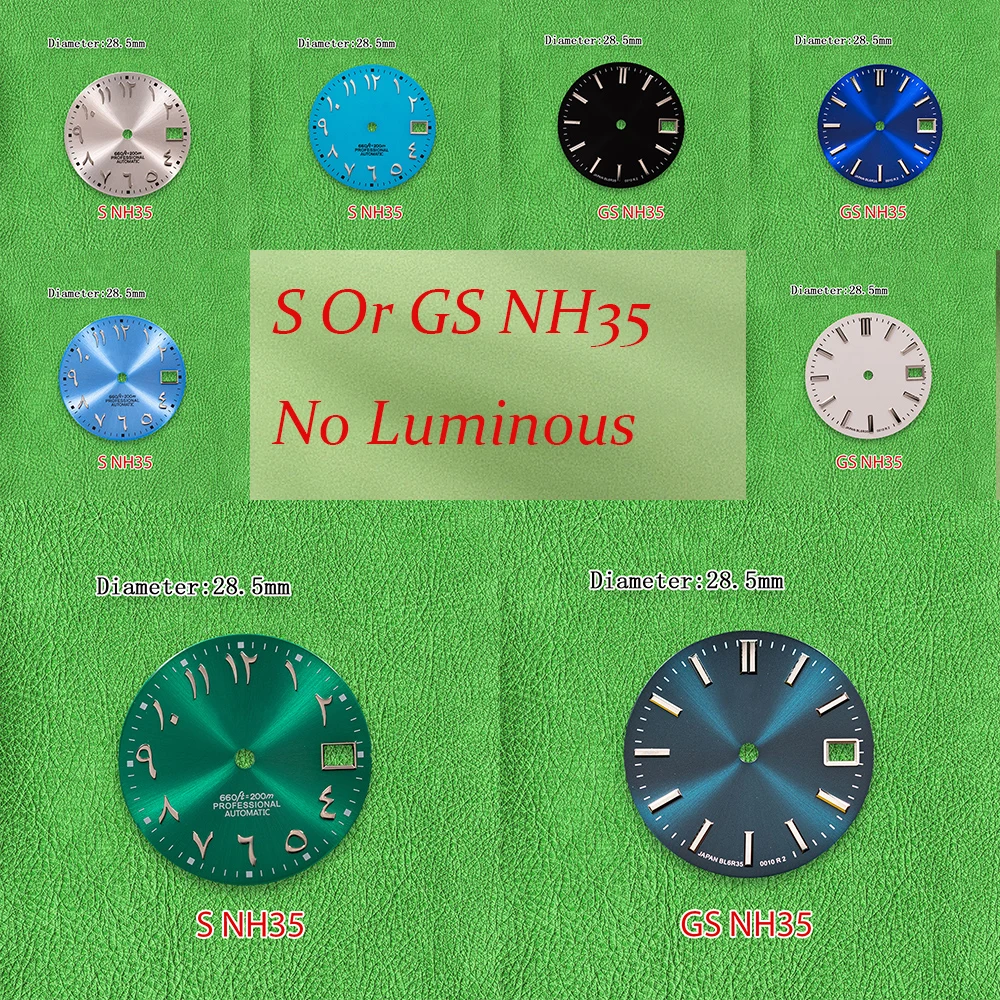 28.5mm GS Or S Nh35 Dial Sunshine Dial Arabic dial Suitable for NH35 NH36 4R 7S Movement Watch Modification Accessories
28.5mm GS Or S Nh35 Dial Sunshine Dial Arabic dial Suitable for NH35 NH36 4R 7S Movement Watch Modification Accessories
