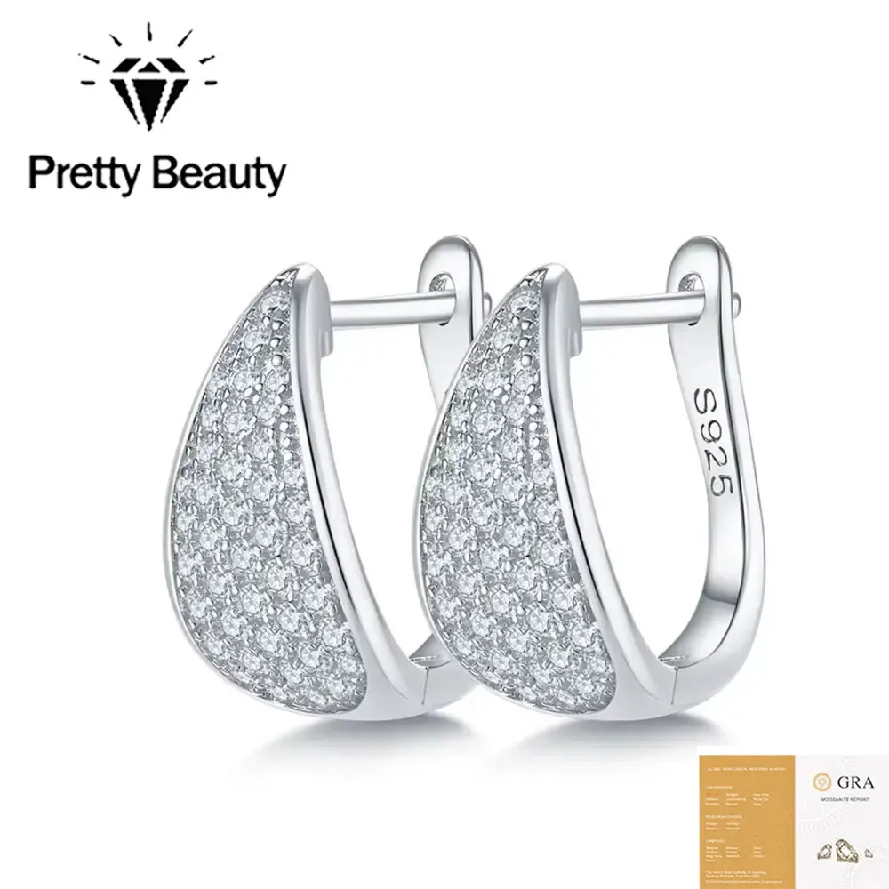 Pretty Beauty Moissanite Huggie Hoop Earrings 925 Silver Full Pave Diamond Teardrop Earrings Fine Jewelry Wedding Gift For Women
Pretty Beauty Moissanite Huggie Hoop Earrings 925 Silver Full Pave Diamond Teardrop Earrings Fine Jewelry Wedding Gift For Women