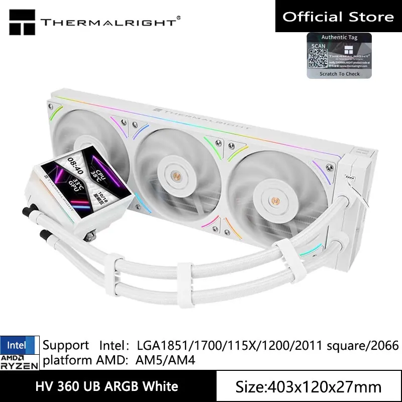 Thermalright HYPER VISION 360 UB ARGB Универсальный радиатор водяного охлаждения, 3,95-дюймовый магнитный ЖК-дисплей/встроенный вентилятор Hub
Thermalright HYPER VISION 360 UB ARGB Универсальный радиатор водяного охлаждения, 3,95-дюймовый магнитный ЖК-дисплей/встроенный вентилятор Hub