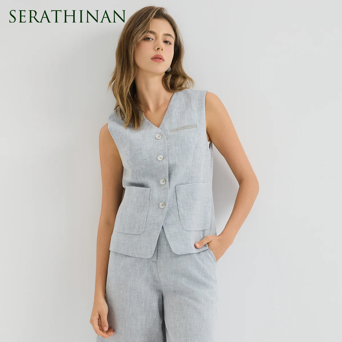 KL9613756 Luxury Lyocell Linen Vest Women's High End Hand Beading Slim Fit Suit Vest Sleeveless Waistcoat Jacket
KL9613756 Luxury Lyocell Linen Vest Women's High End Hand Beading Slim Fit Suit Vest Sleeveless Waistcoat Jacket