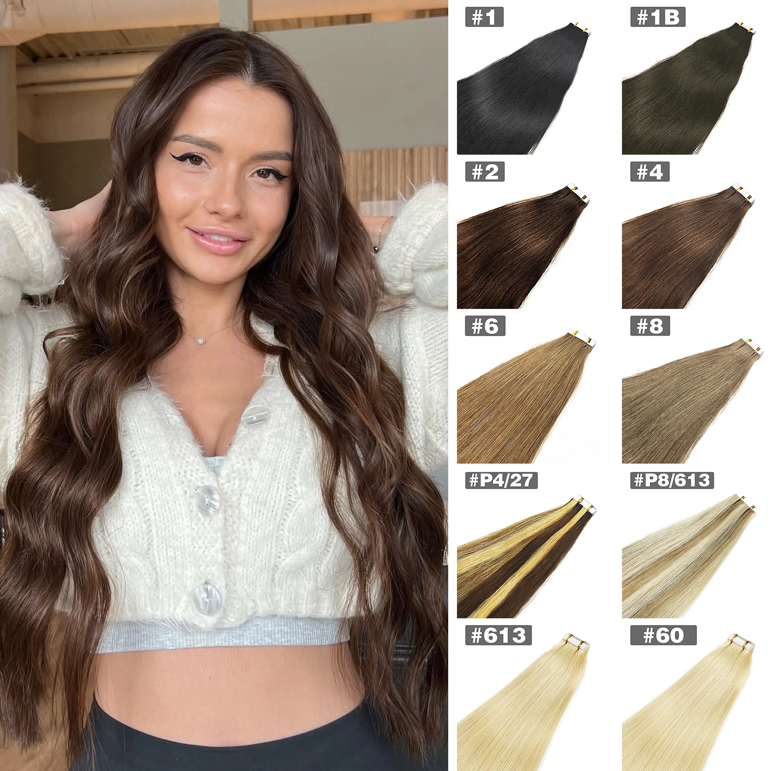 Tape In Hair Extensions Chocolate Brown 20Pcs 50G/Pack Straight Seamless Skin Weft 100% Real Human Hair Tape In Hair Extensions
Tape In Hair Extensions Chocolate Brown 20Pcs 50G/Pack Straight Seamless Skin Weft 100% Real Human Hair Tape In Hair Extensions
