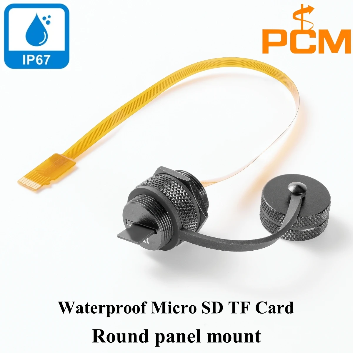 IP67/IP68 waterproof panel mount Connector TF Card Micro SD yellow FPC cable with Aluminum Hexagon screw and Aluminum Cap
IP67/IP68 waterproof panel mount Connector TF Card Micro SD yellow FPC cable with Aluminum Hexagon screw and Aluminum Cap