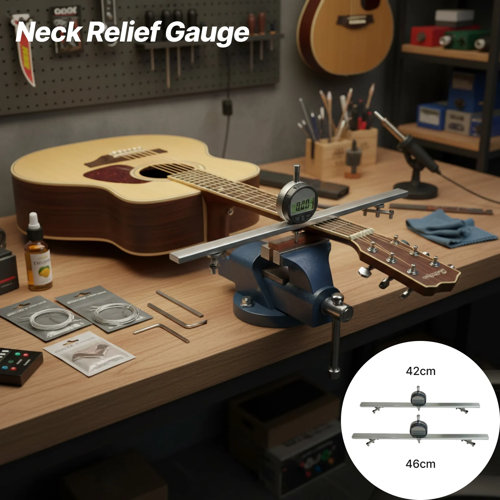 Guitar Neck Straightness Measurement Metal Ruler Easy Setup Tool for Bass Guitar Maintenance and Bridge Adjustment
Guitar Neck Straightness Measurement Metal Ruler Easy Setup Tool for Bass Guitar Maintenance and Bridge Adjustment